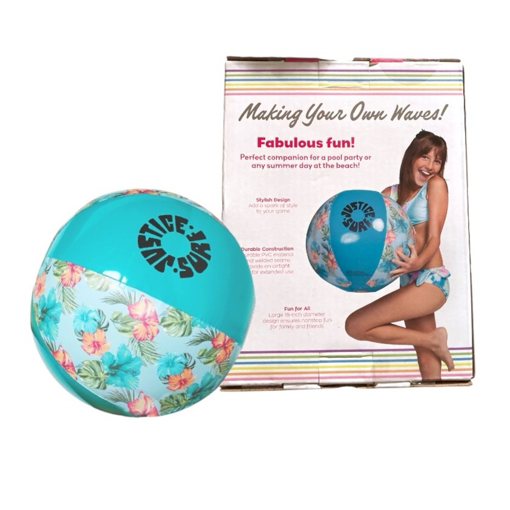 Justice Blue Beach Ball for Vibrant Poolside Fun - Picture 6 of 6